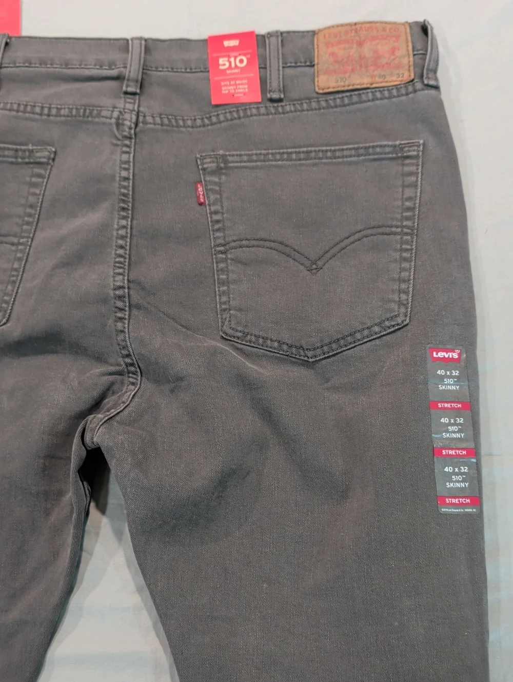 Levi's 510 Skinny Grey Denim Jeans - Size 40x32 NWT